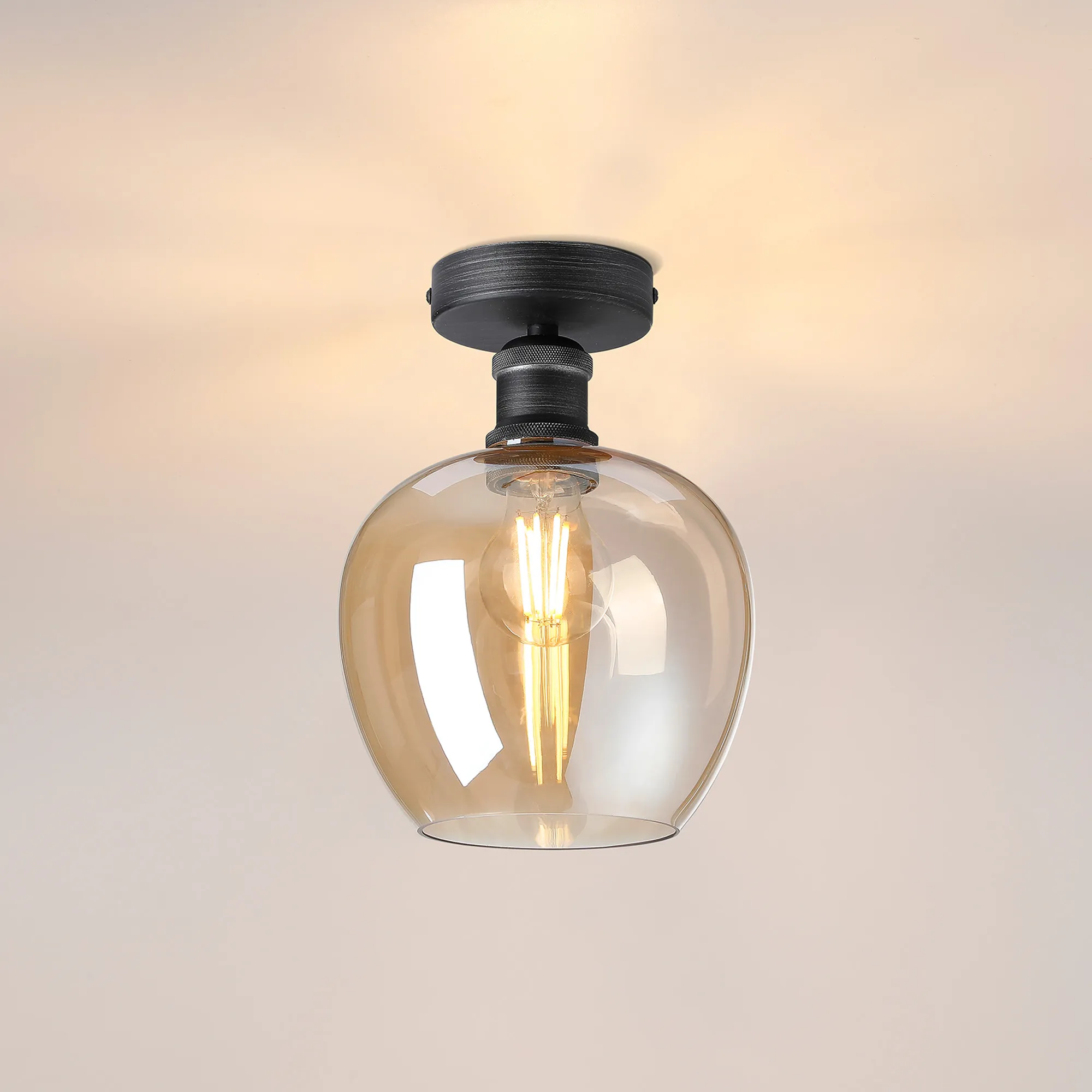 Cawdor Pewter Ceiling Lights Deco Flush Fittings